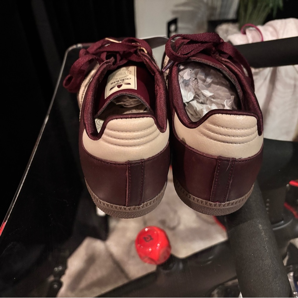Adidas Samba OG shoe in the Maroon/Crystal Sand colorway. LIMITED EDITION - Picture 4 of 5